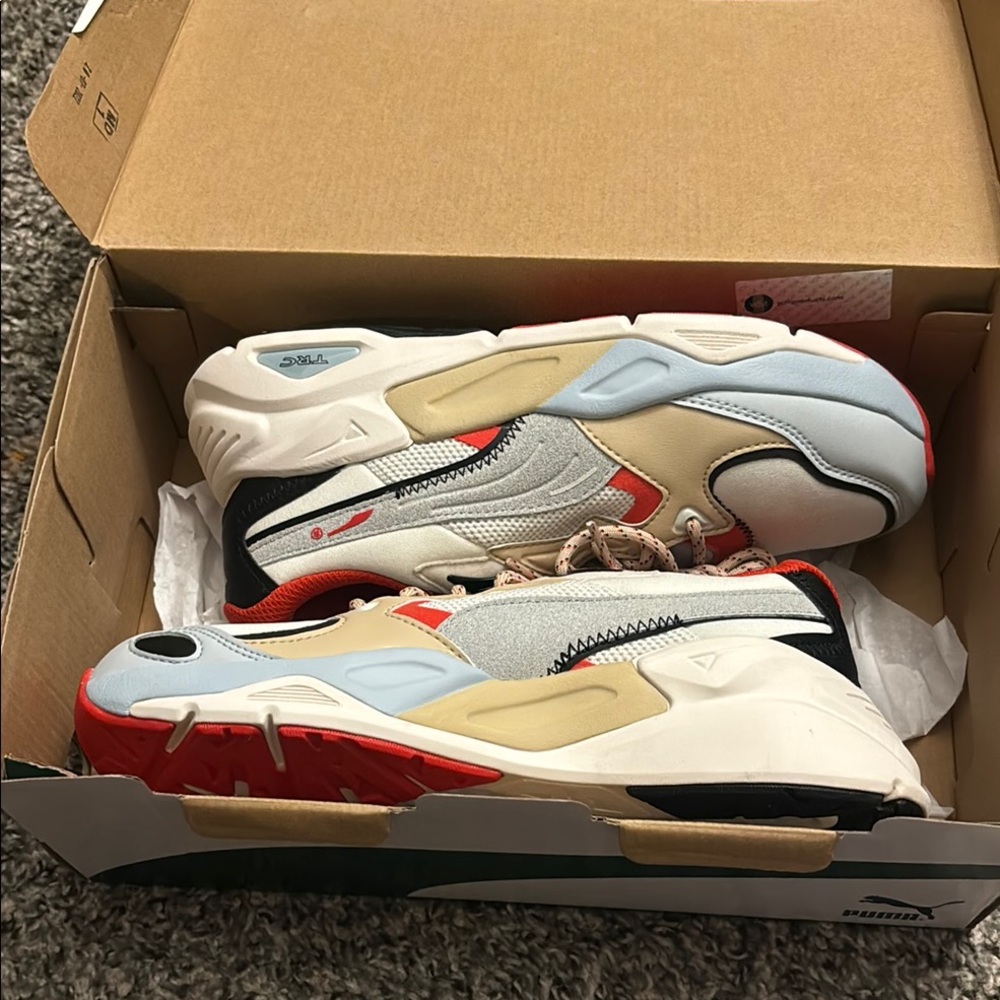 Puma Kids Sneakers - Red, Blue, and Cream